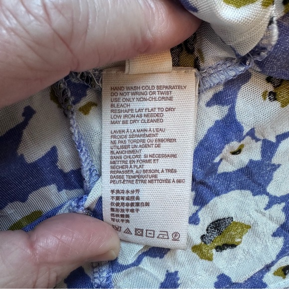 Free People White Blue Love Letter Tunic Bohemian Floral Size Medium - Picture 8 of 15